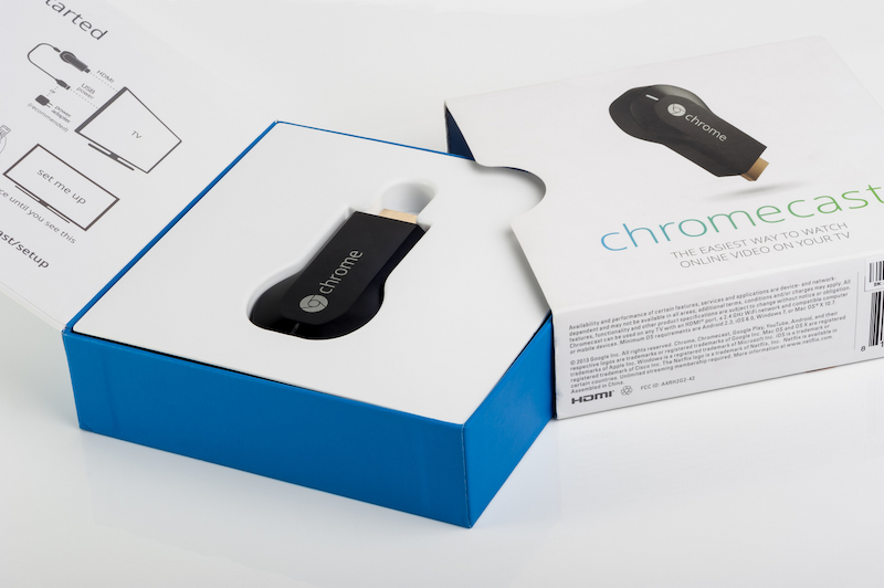 Chromecast device in box